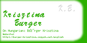 krisztina burger business card